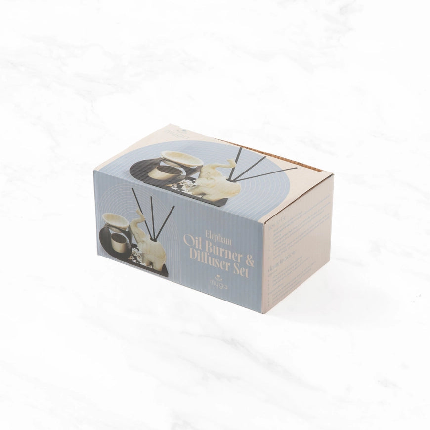 Elephant Aroma Diffuser and Incense Holder Set