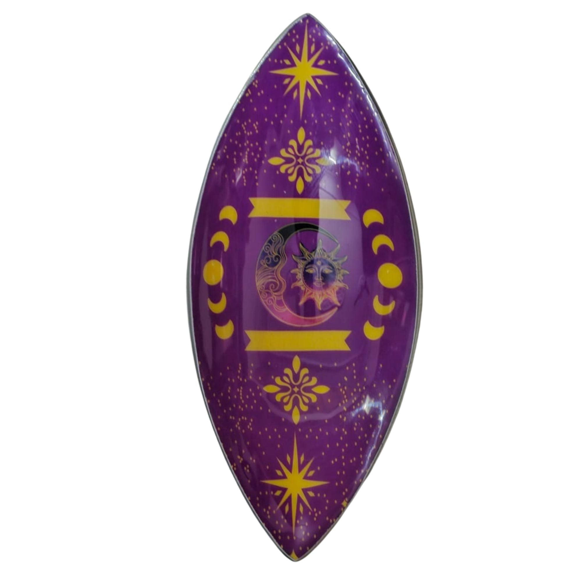 Enamel Incense Bowl – Purple Sun & Moon Phases